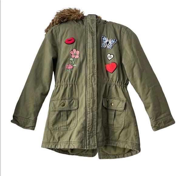 Place Army Green Girls Winter Coat size 10/12 Large - Picture 1 of 6